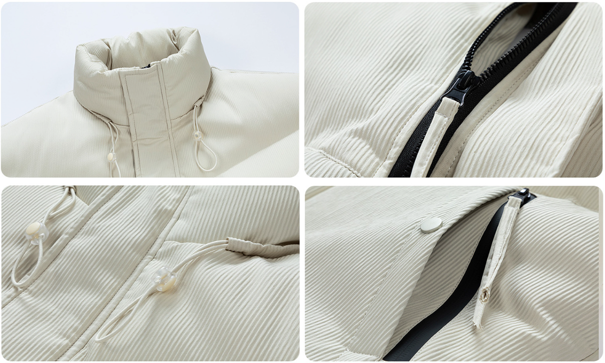 Puffer Jacket for Men with Stand Collar