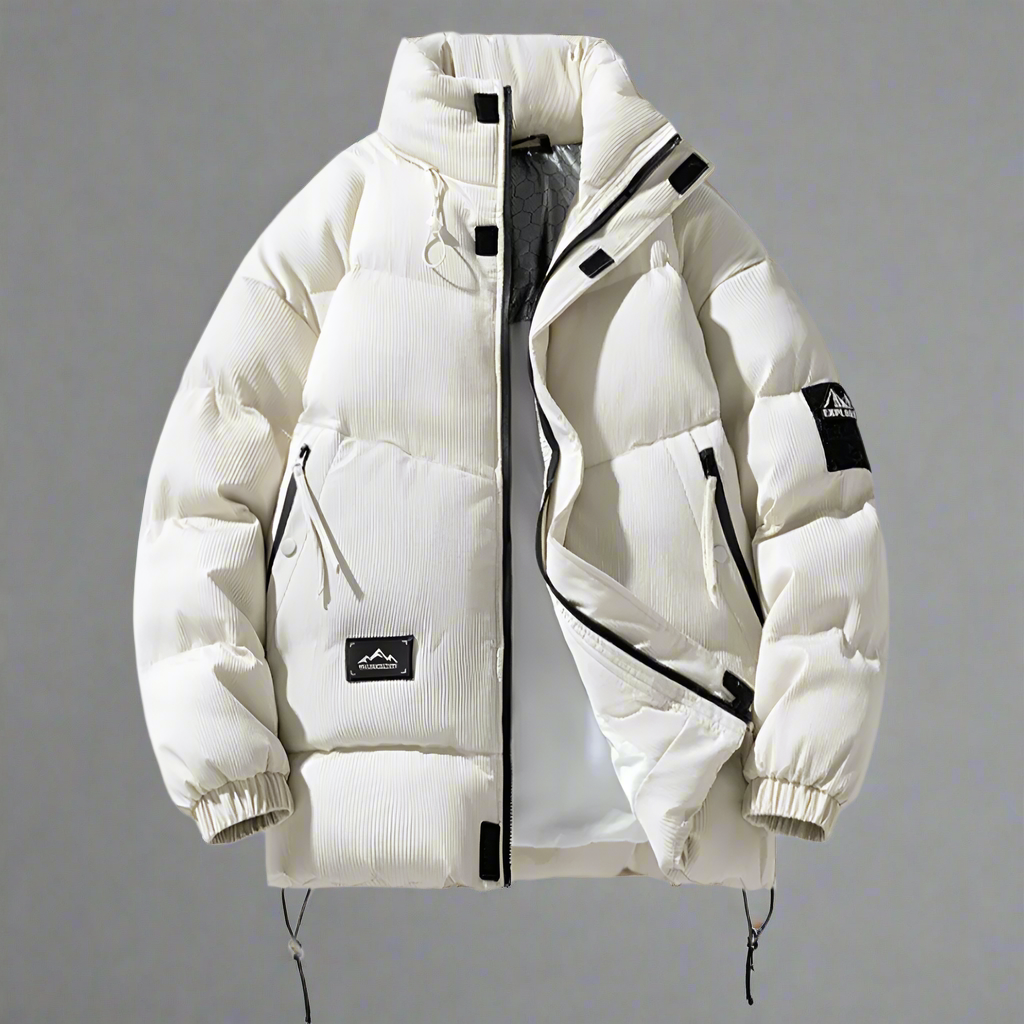 Puffer Jacket for Men with Stand Collar