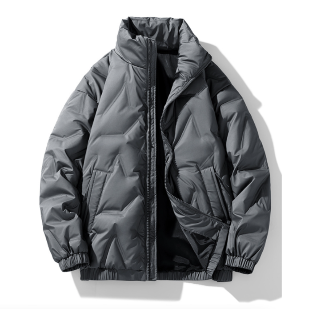 Quilted High Collar Men's Jacket