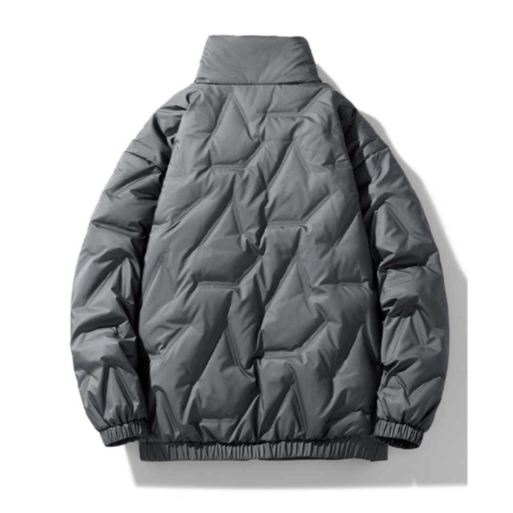 Quilted High Collar Men's Jacket