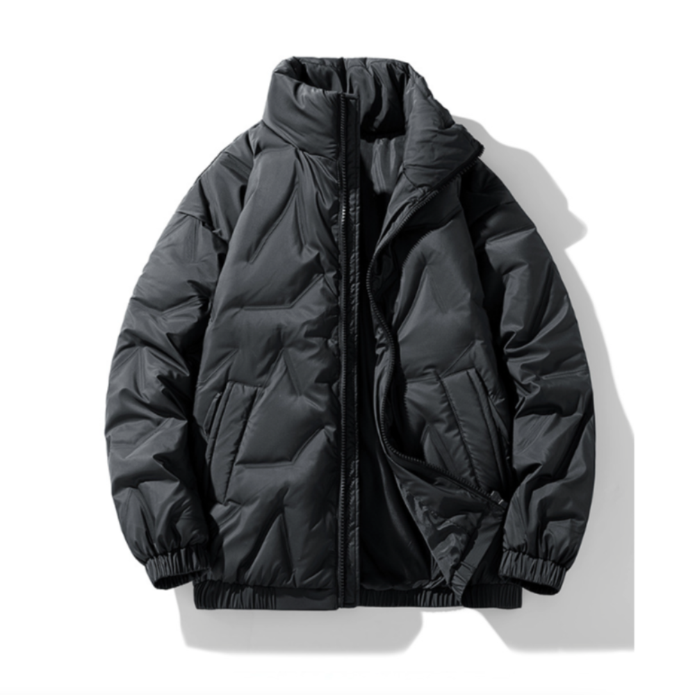 Quilted High Collar Men's Jacket