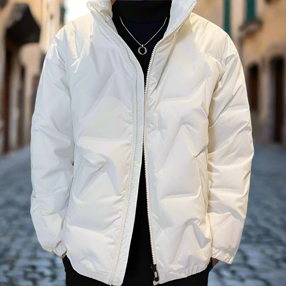 Quilted High Collar Men's Jacket