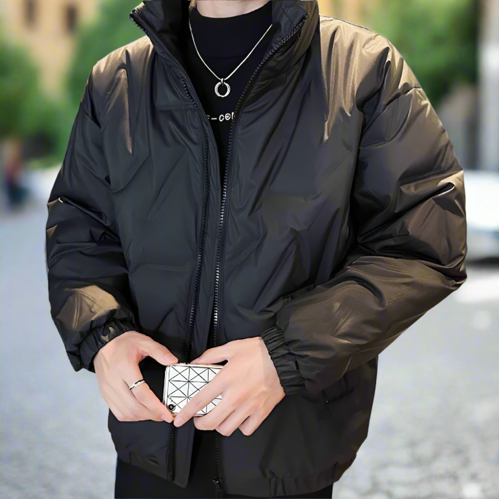 Quilted High Collar Men's Jacket