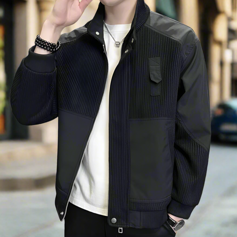 Patchwork Knit Jacket for Men