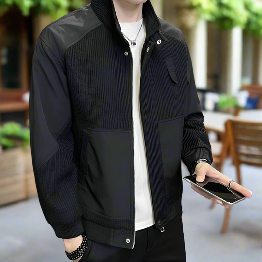 Patchwork Knit Jacket for Men