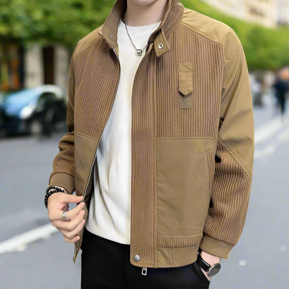 Patchwork Knit Jacket for Men