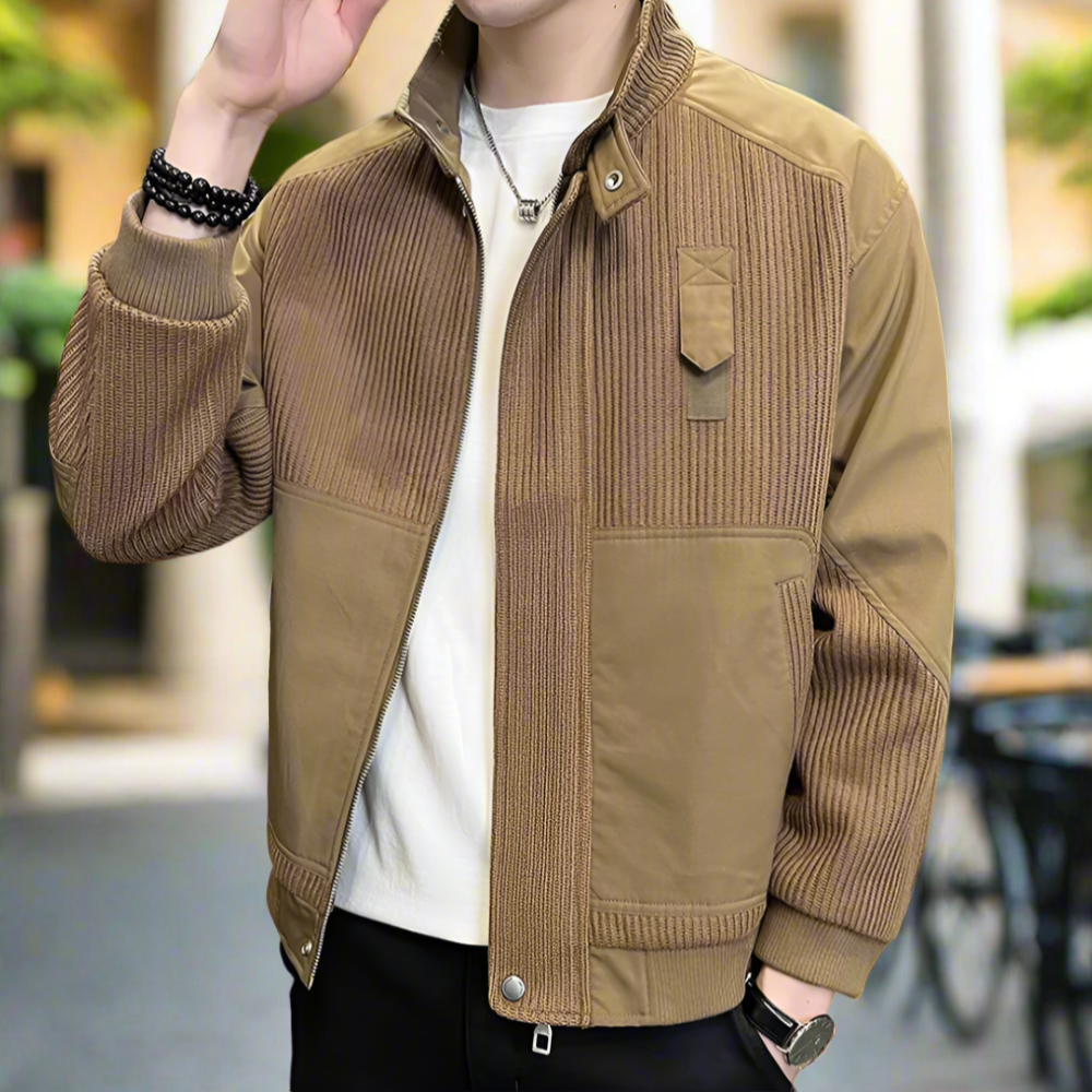 Patchwork Knit Jacket for Men