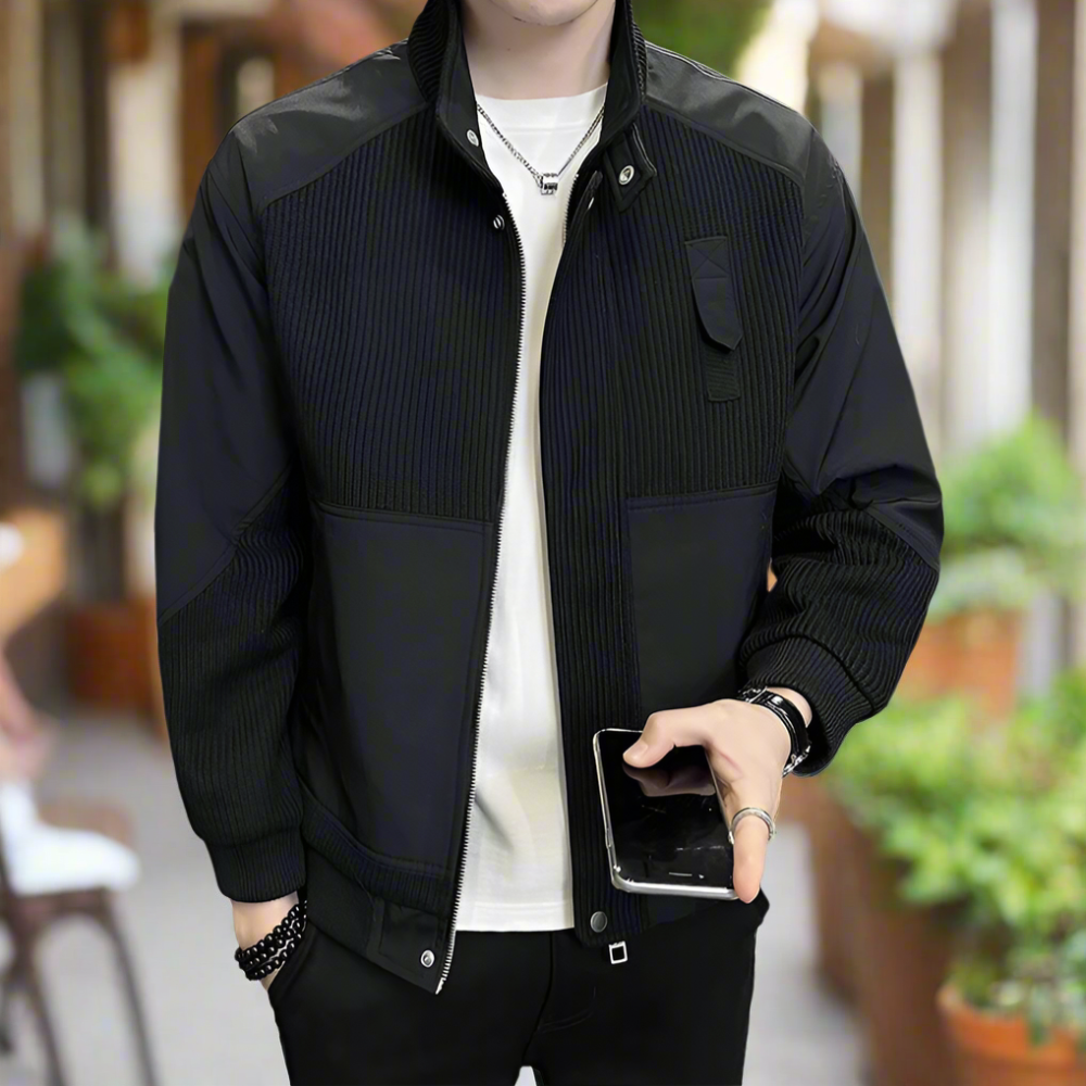 Patchwork Knit Jacket for Men