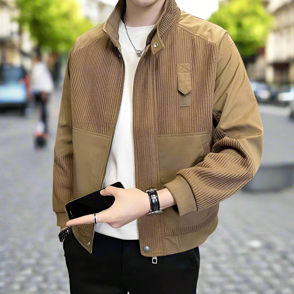 Patchwork Knit Jacket for Men