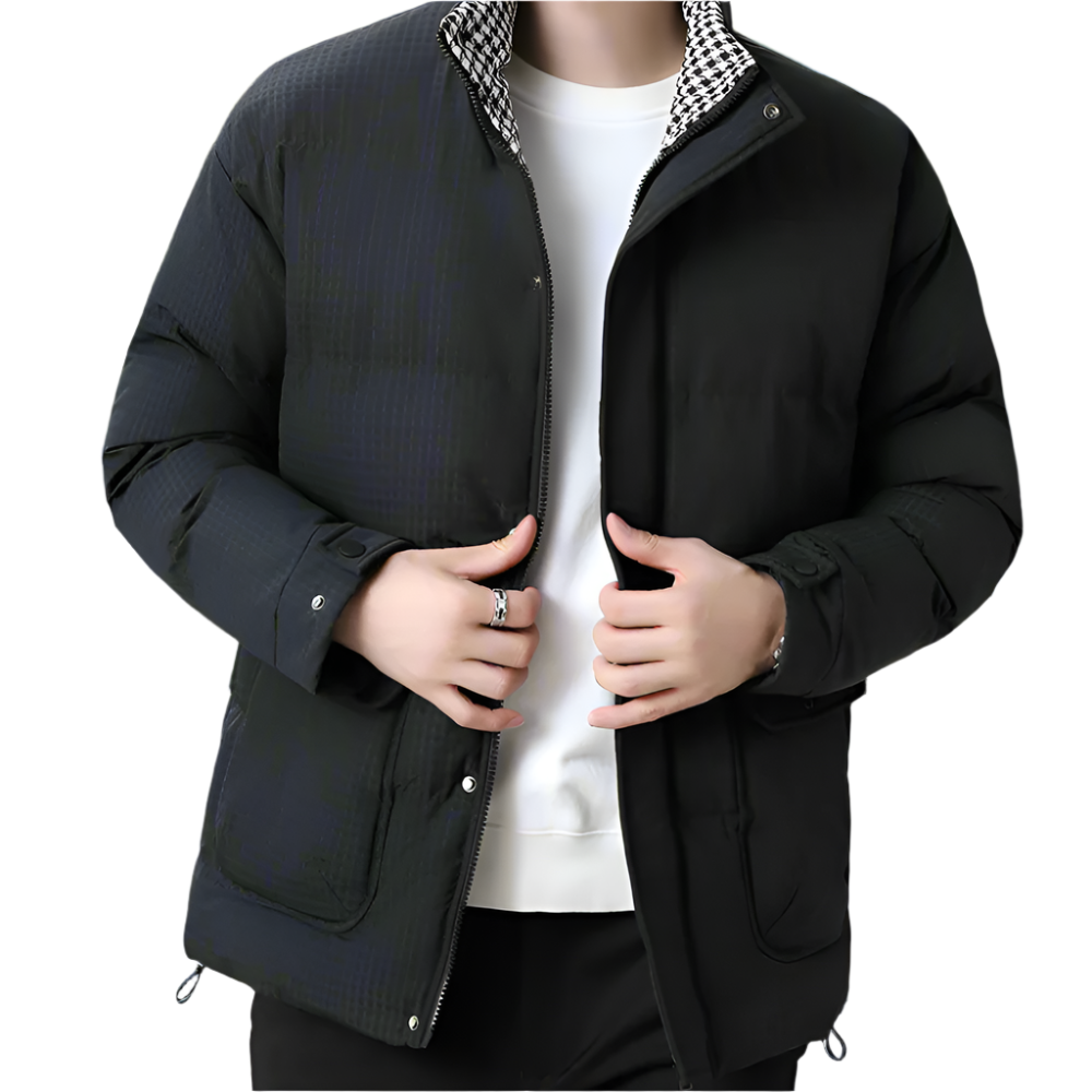Houndstooth Quilted Jacket for Men