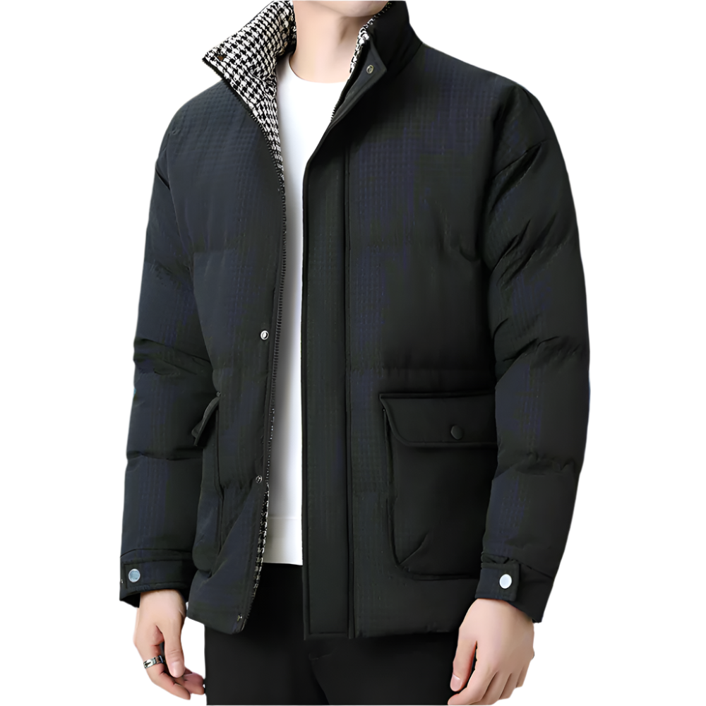 Houndstooth Quilted Jacket for Men