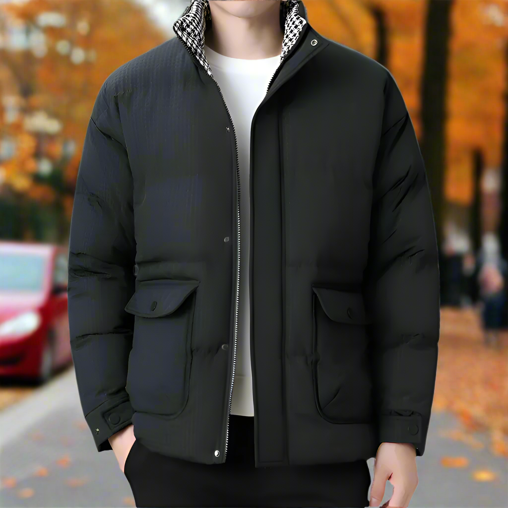 Houndstooth Quilted Jacket for Men