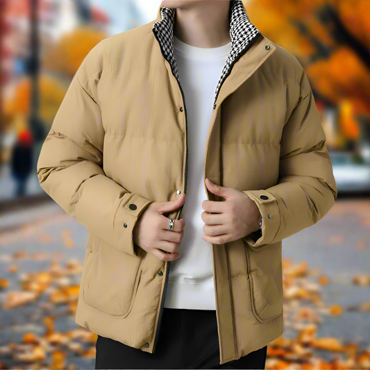 Houndstooth Quilted Jacket for Men