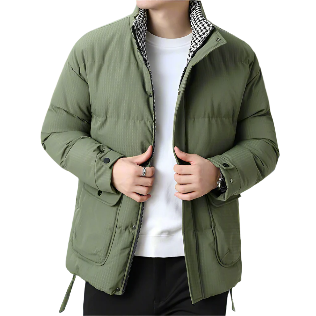 Houndstooth Quilted Jacket for Men