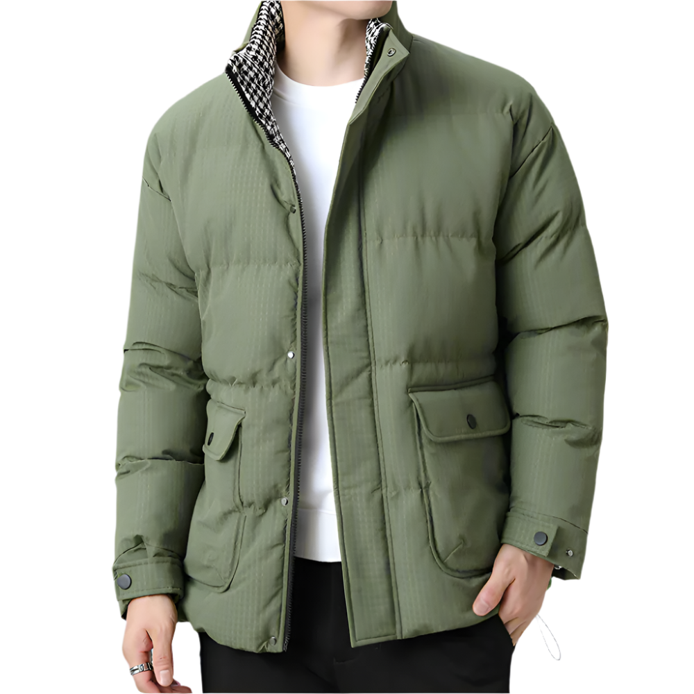 Houndstooth Quilted Jacket for Men