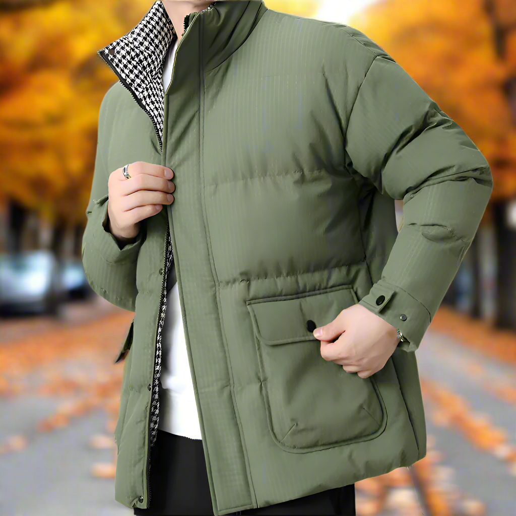 Houndstooth Quilted Jacket for Men