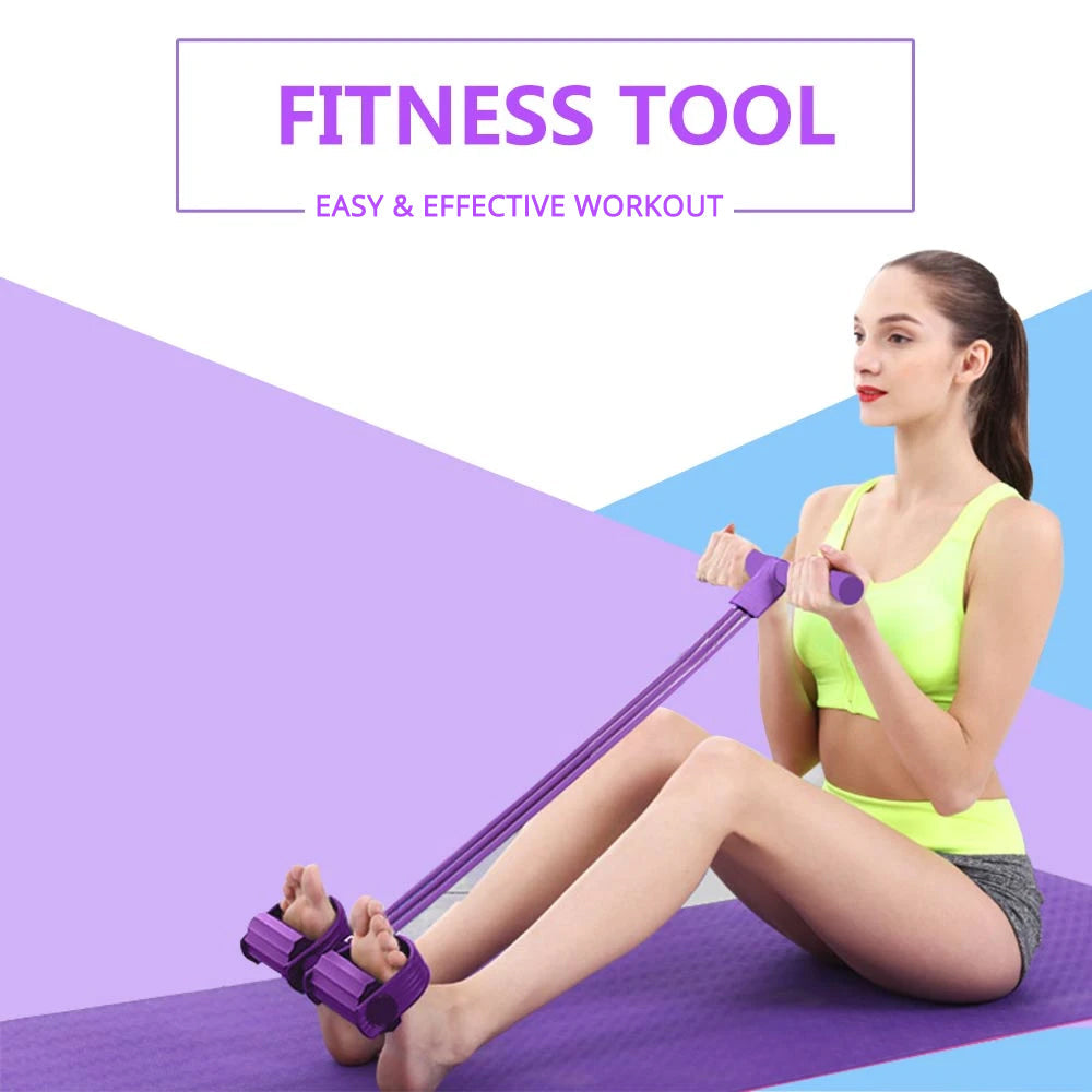 Portable Exercise Resistance Band with Pedal