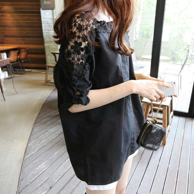 Lace Sleeve Blouse - Summer Street Style