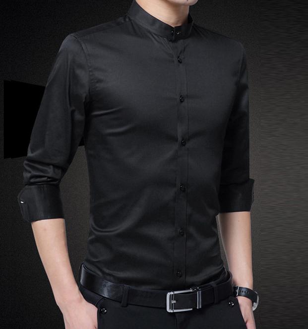 Stand Collar Men's Shirt