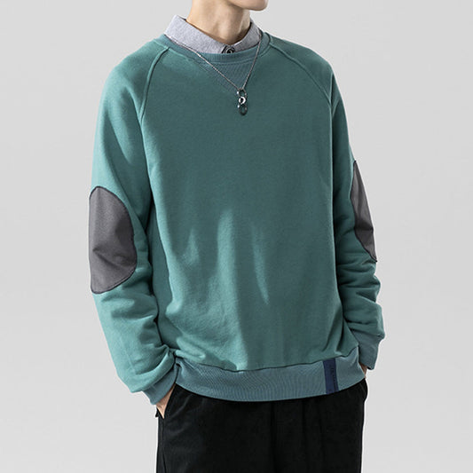Contrasting Elbow Patch Men's Pullover