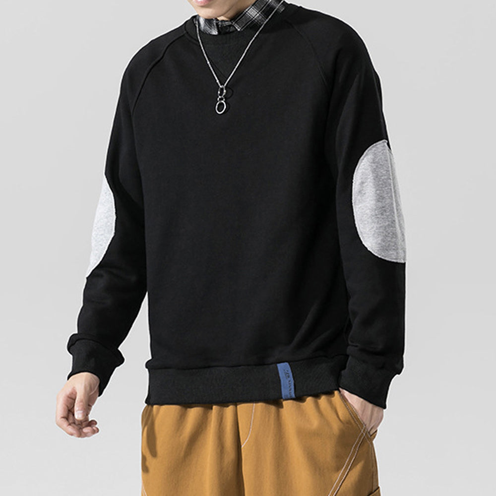 Contrasting Elbow Patch Men's Pullover