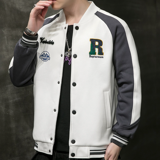 Two-Toned Men's "R" Varsity Coat