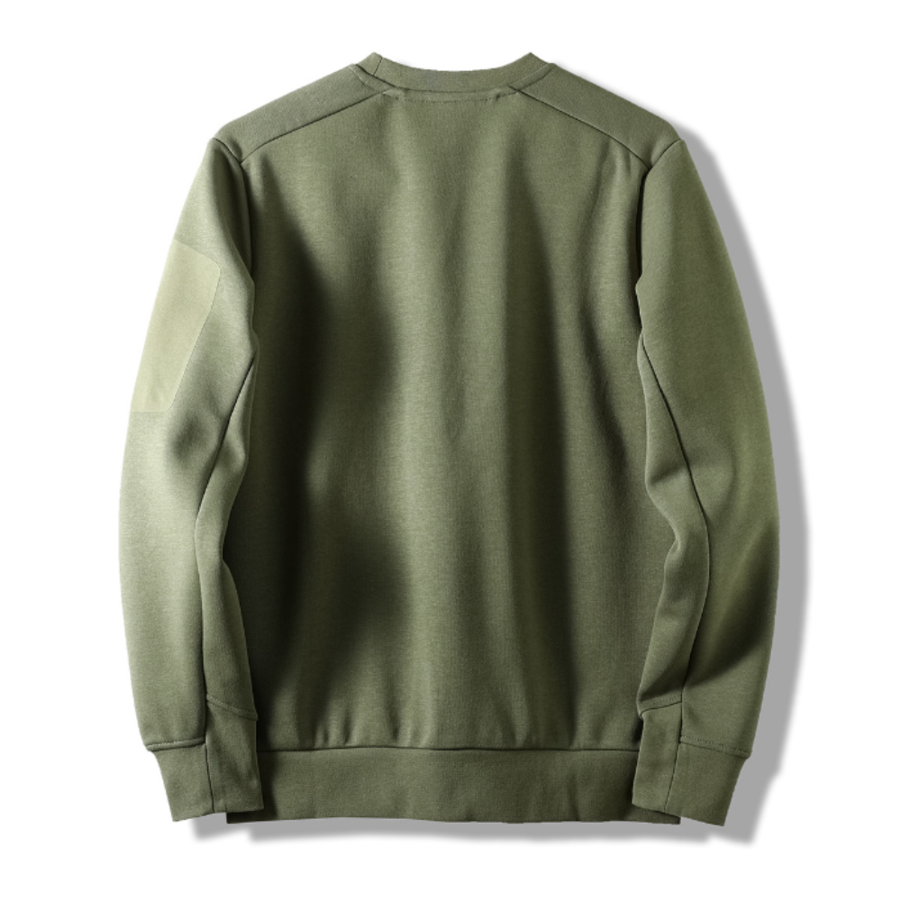 Round Neck Men's Sweatshirt with Sleeve Pocket