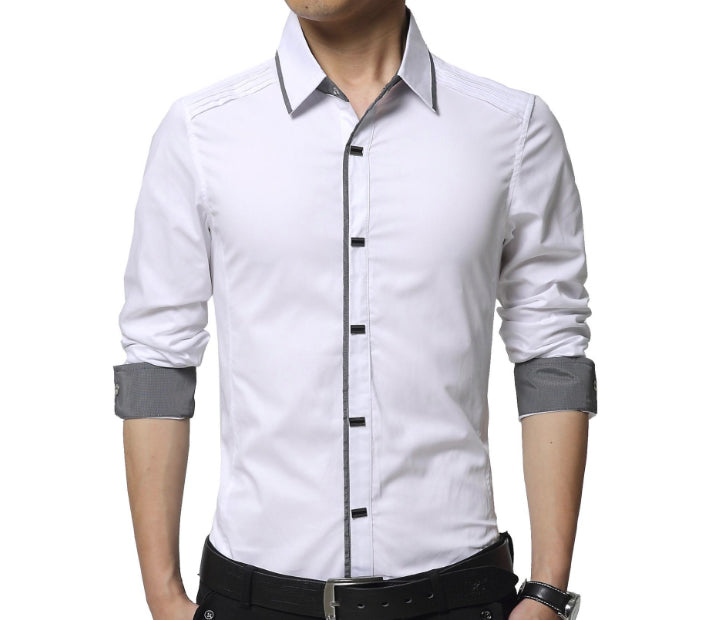 Black Men's Shirt with Shoulder Layering Details