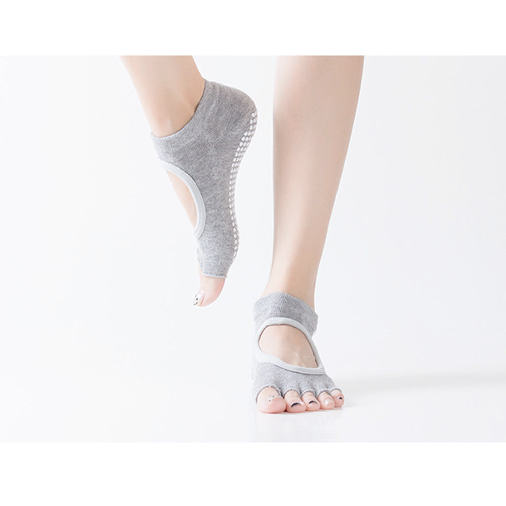 Non-Slip Open Toe Grip Socks - Pack of 3