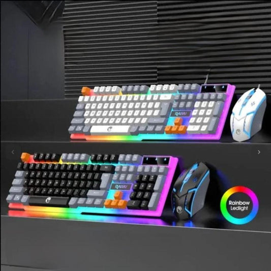 Wired Gaming Keyboard and Mouse Set with 104 LED Keys