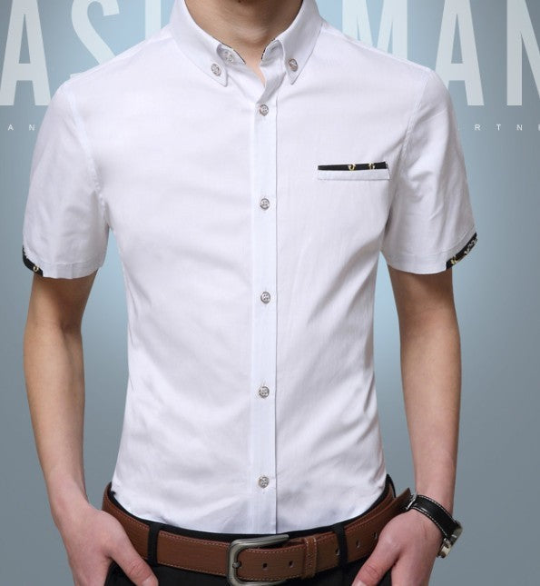 Short-Sleeved Button-Up Shirt for Men
