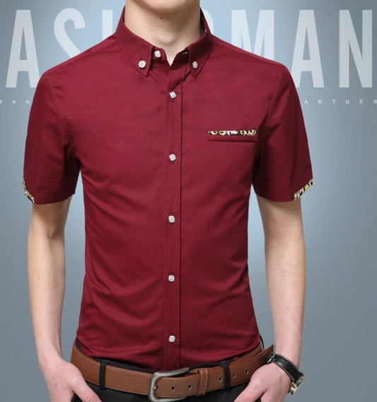 Short-Sleeved Button-Up Shirt for Men