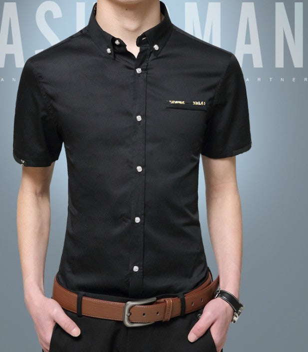 Short-Sleeved Button-Up Shirt for Men