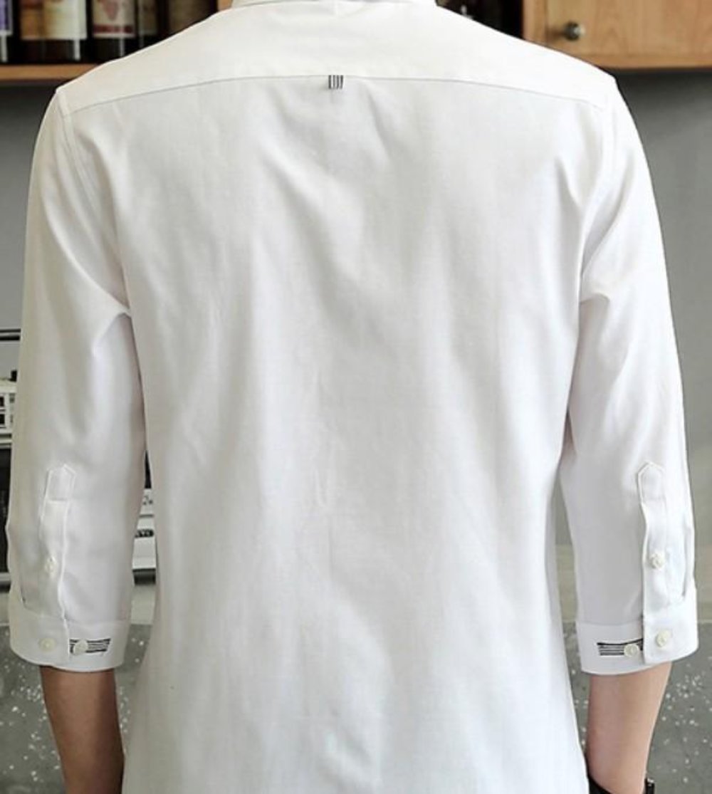 Men's Button-Down Shirt with Three-Quarter Sleeves