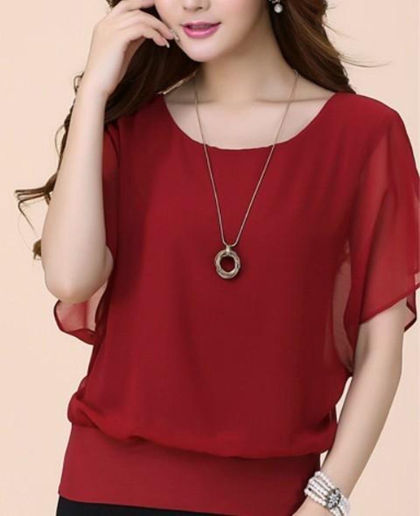 Summer Batwing Chiffon Top for Women