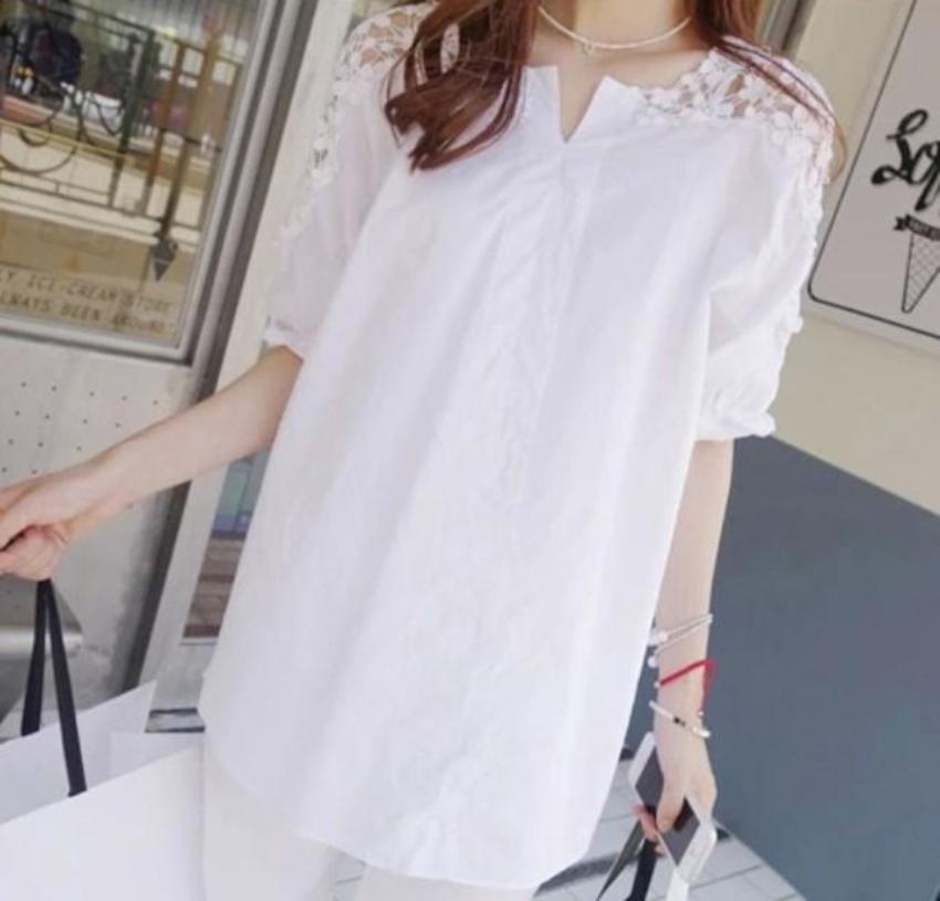 Lace Sleeve Blouse - Summer Street Style
