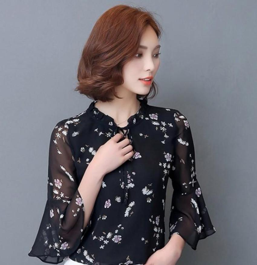 Chiffon Top with Bell Sleeves for the Summer Season