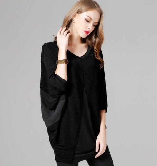 Wide Neck Batwing Top for Women