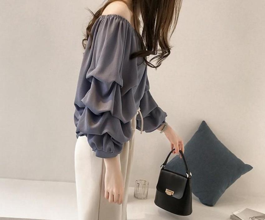 Ruffle Sleeve Chiffon Top