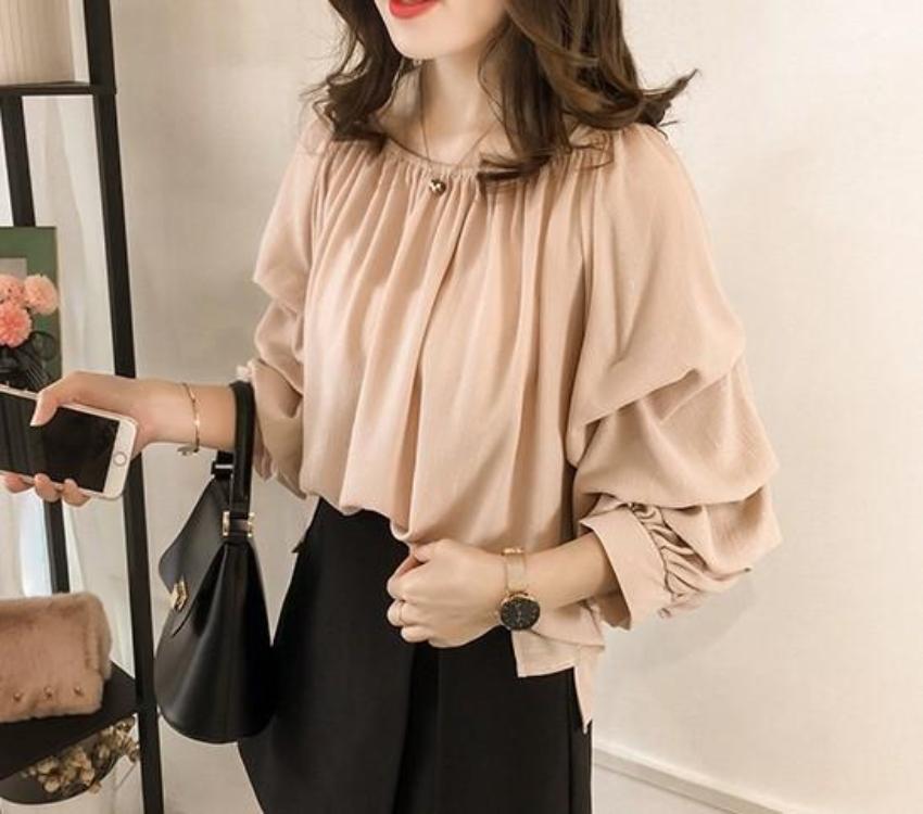 Ruffle Sleeve Chiffon Top