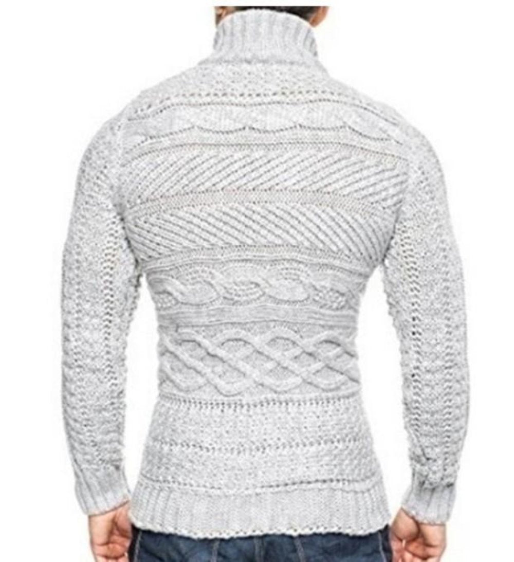 Slim Fit High Collar Men's Cardigan