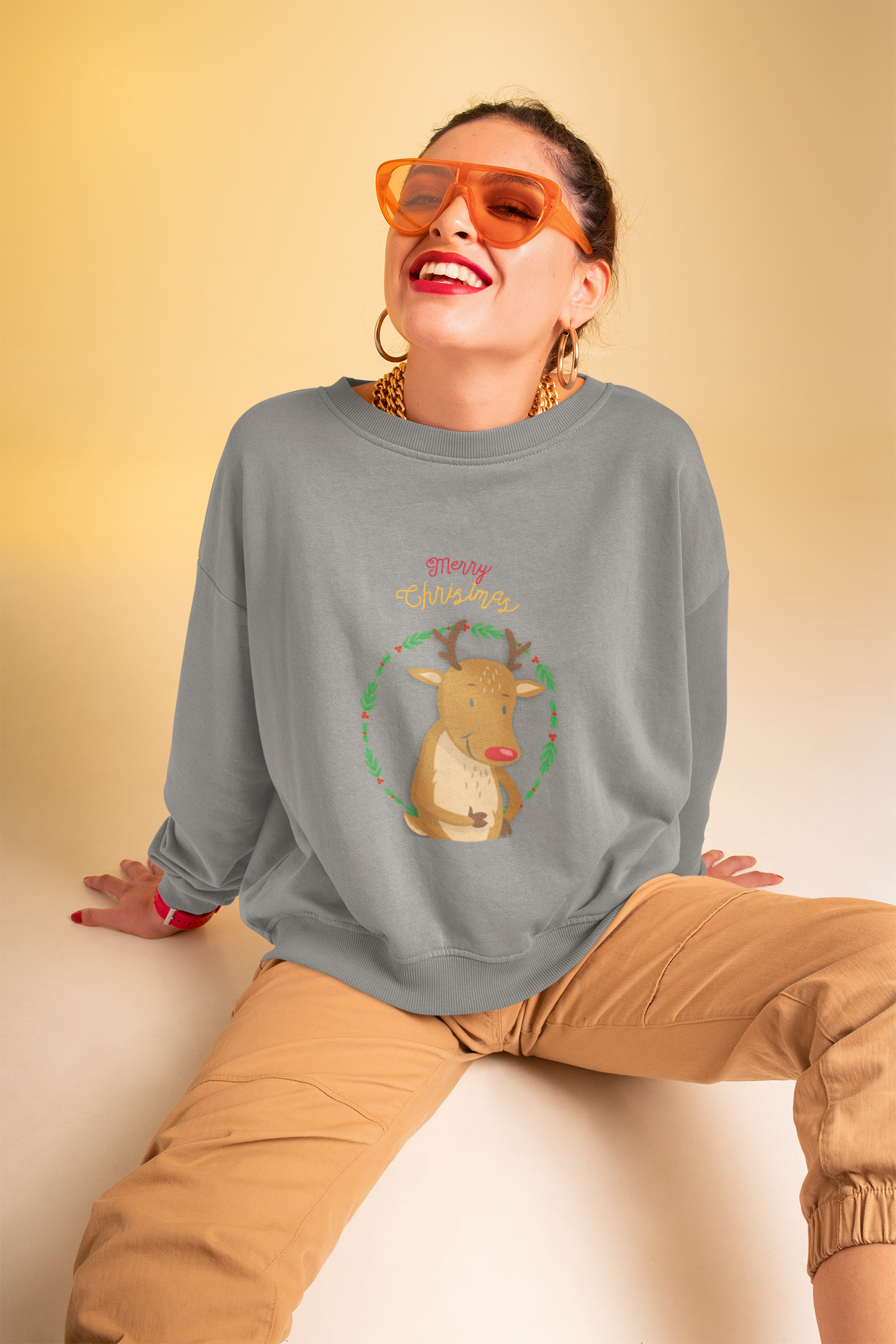Reindeer Crewneck Sweatshirt for Women