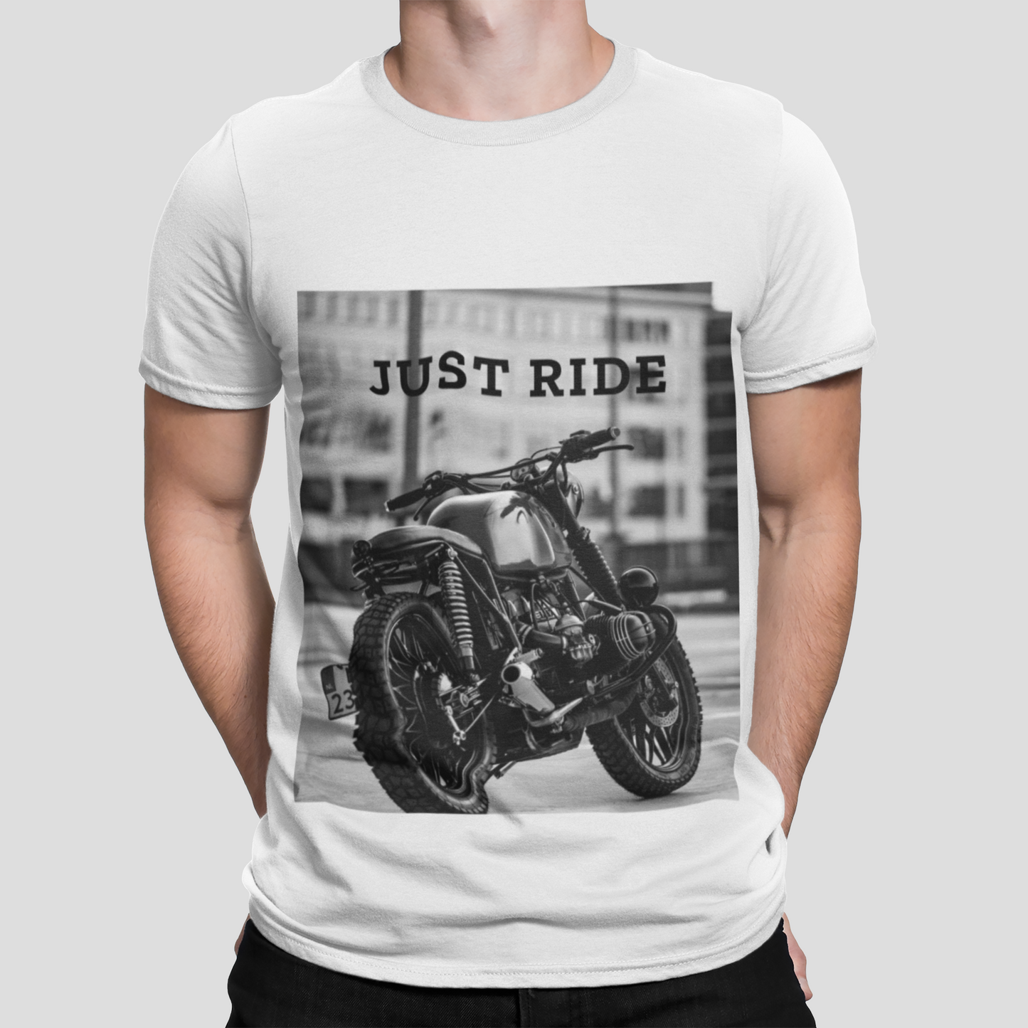 Just Ride Motorcycle Heavy Cotton Tee