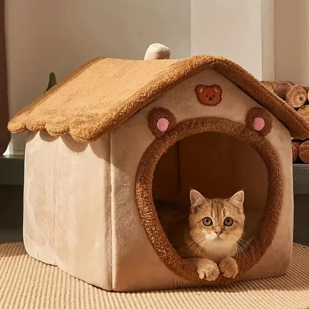 Brown Pet House with Removable Roof