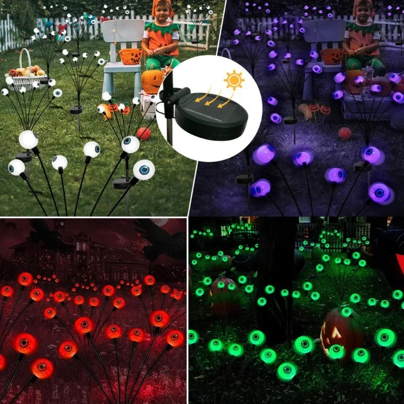 Set of 10 LED Solar Eye Ball Lights for Halloween (2 Packs)