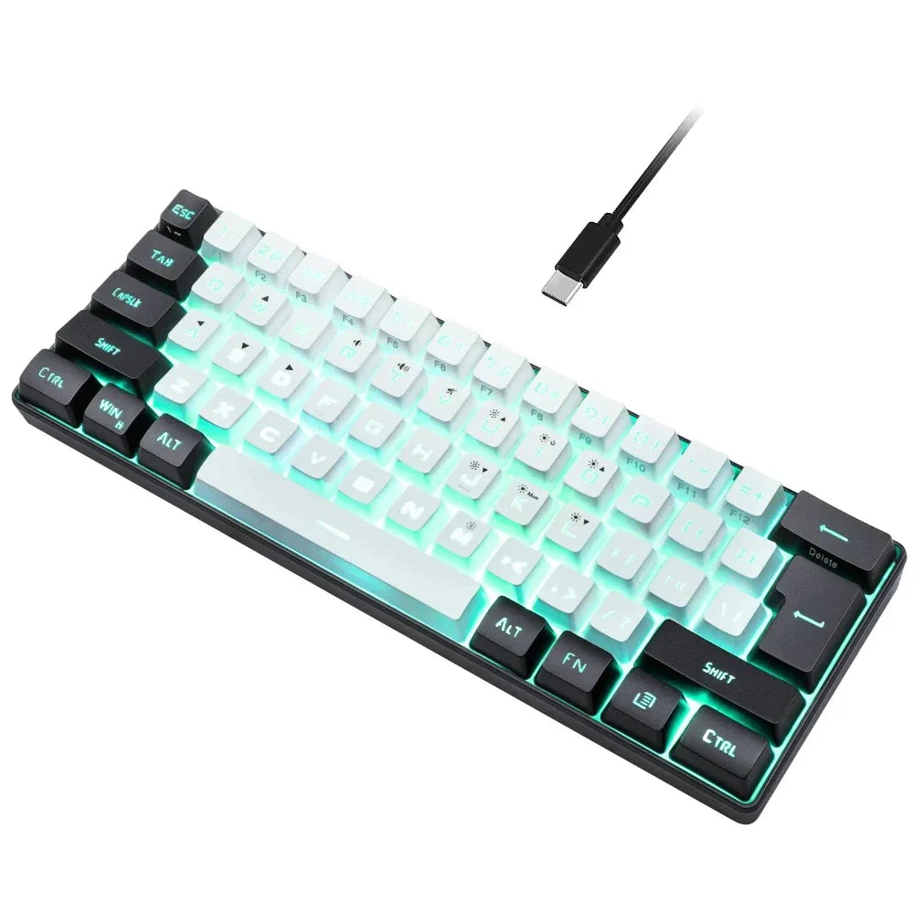 Compact Wired RGB Gaming Keyboard with Floating Keycaps