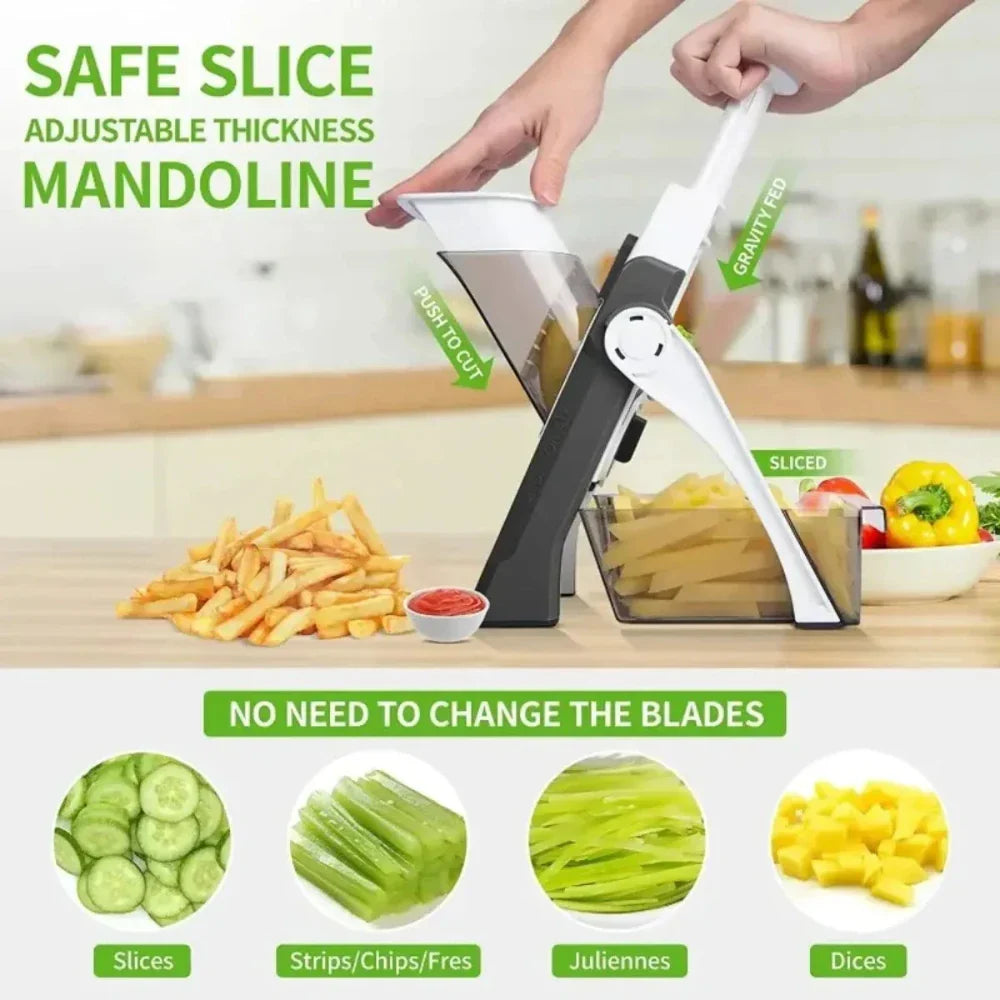 Manual Vegetable and Potato Cutter with Multiple Functions