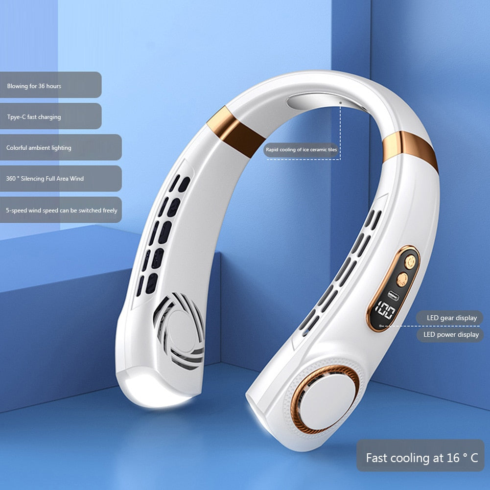 5-Speed LED Wearable Fan