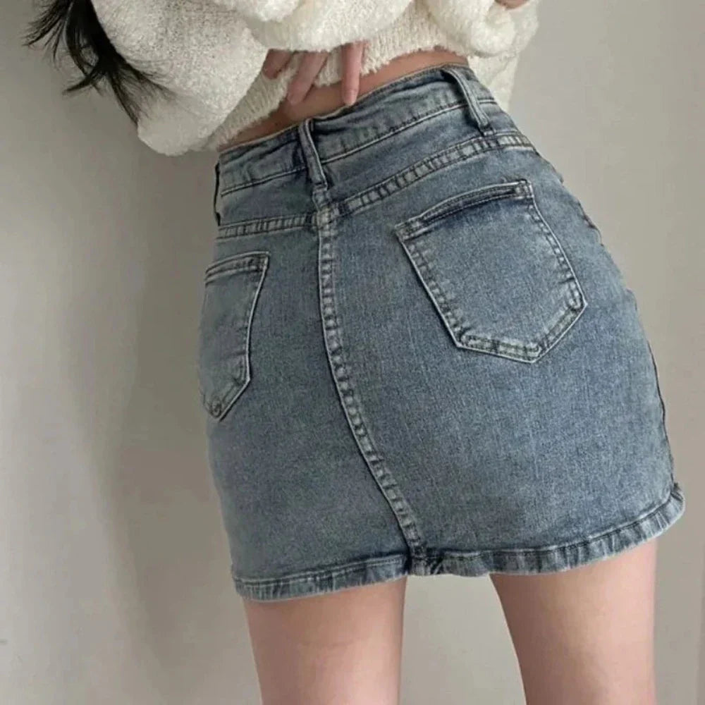 Denim Skirt for Women with Slim Fit and Hip-Hugging Design
