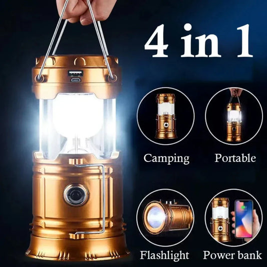 Vintage-Themed LED Camping Lamp with USB Connectivity
